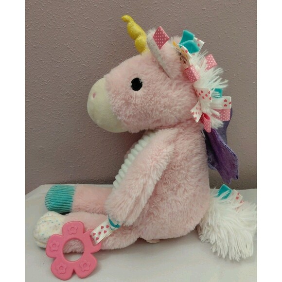 Make Believe Ideas Pink Unicorn Sensory Plush Baby Toddler Stuffed Animal Toy - Picture 3 of 9